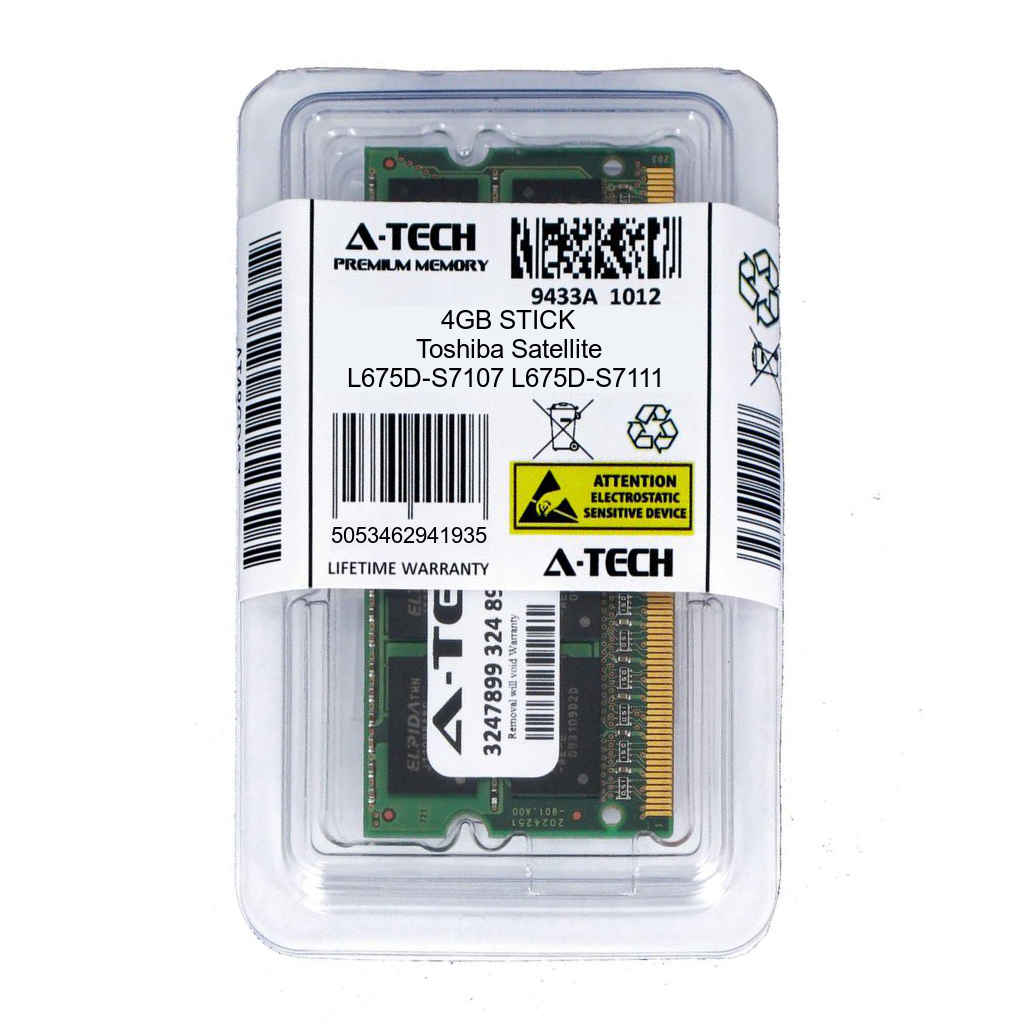 4GB SODIMM Toshiba Satellite L675D-S7107 L675D-S7111 PC3-8500 Ram Memory